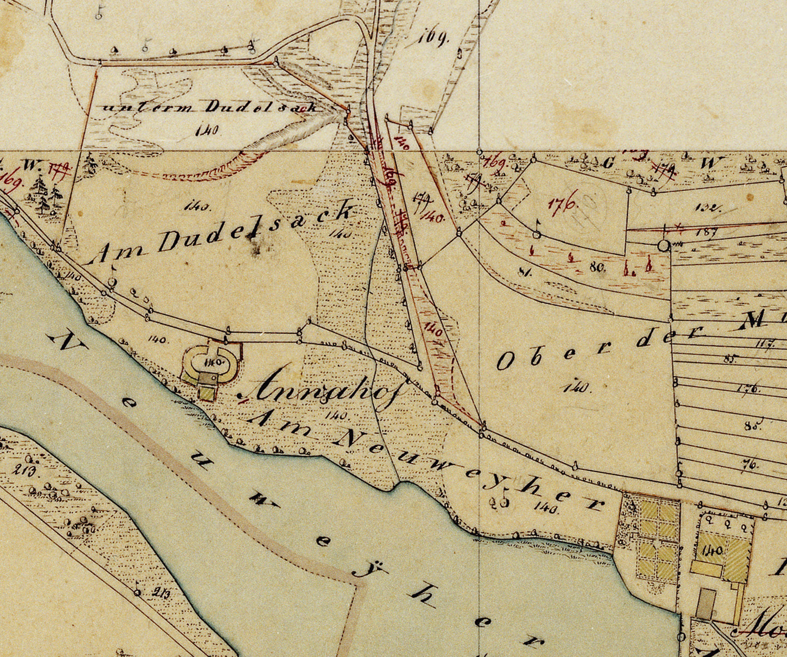 Urkataster von 1842, Annahof und Mühle
